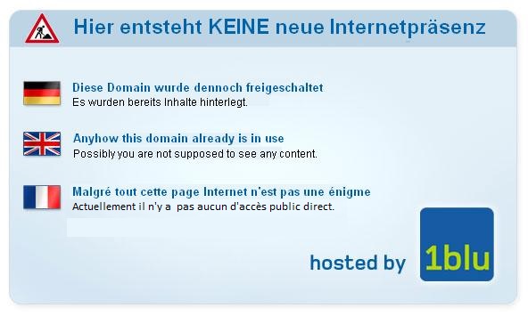 Hier entsteht KEINE neue Internetprsenz - hosted by 1blu